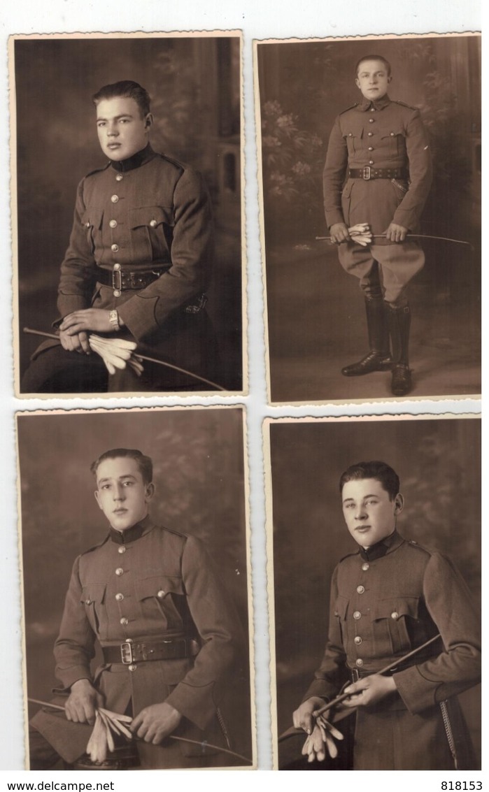 4 Belgische Soldaten  Antwerpen Te Identificeren; Originele Foto (IDEAL PHOTO BERCHEM) - Personnages