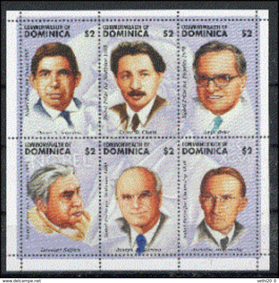 Dominique 2001 Nobel SANCHEZ CHAIN BOHR SEIFERT MURRAY HEYROVSKY  MNH - Nobel Prize Laureates