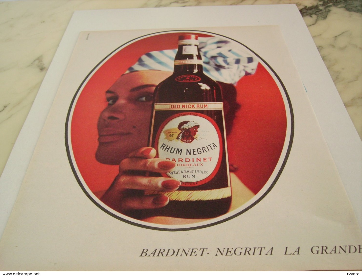 ANCIENNE PUBLICITE  RHUM NEGRITA DE BARDINET  1964 - Alcools