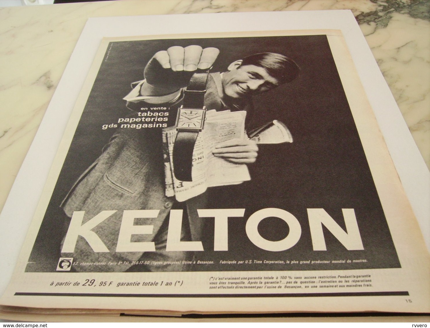 ANCIENNE PUBLICITE MONTRE KELTON 1964 - Autres & Non Classés