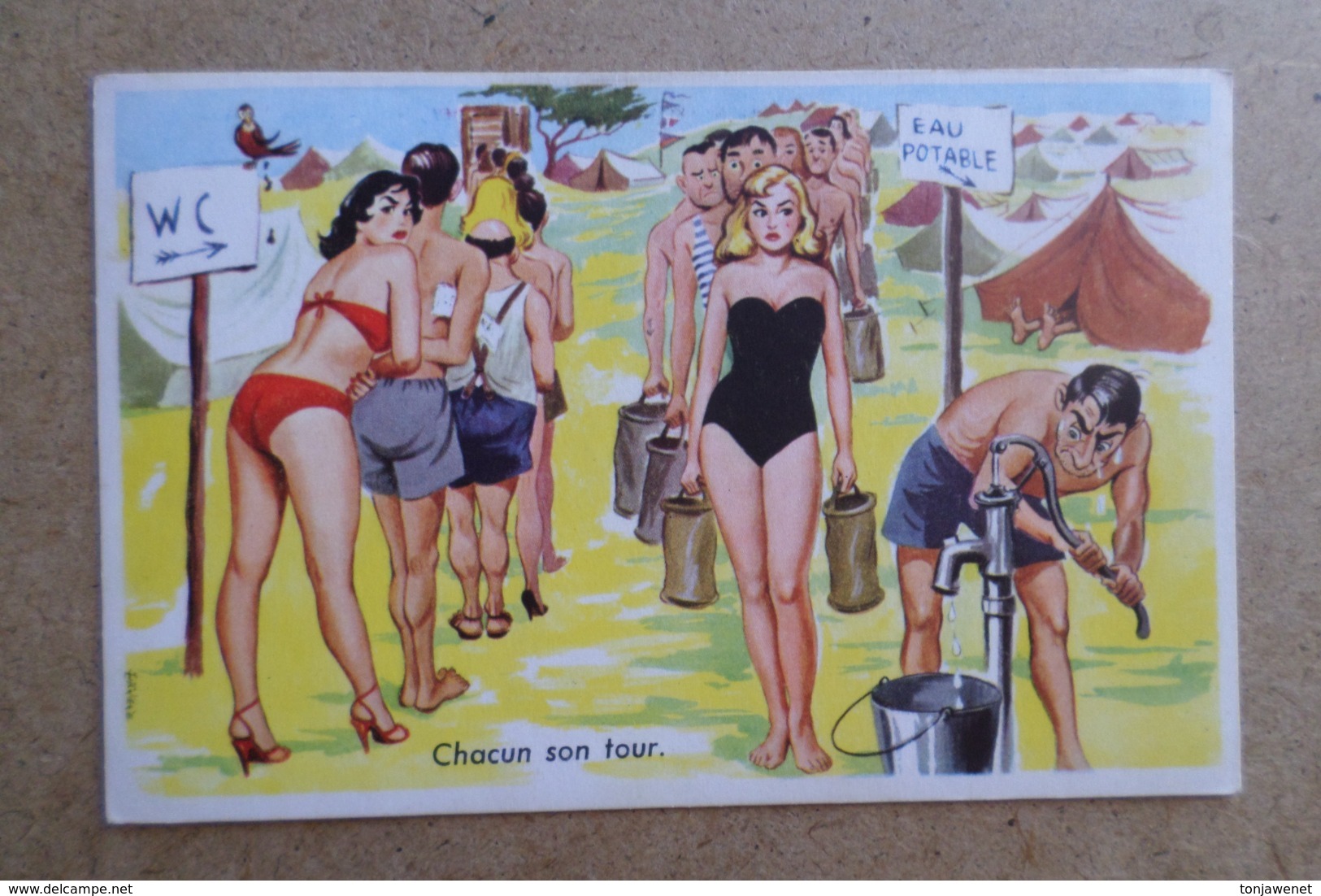 HUMOUR - Chacun Son Tour - Vacances, Camping, Pin-up, Jolie Fille ( Illustrateur, Humour ) - Humour