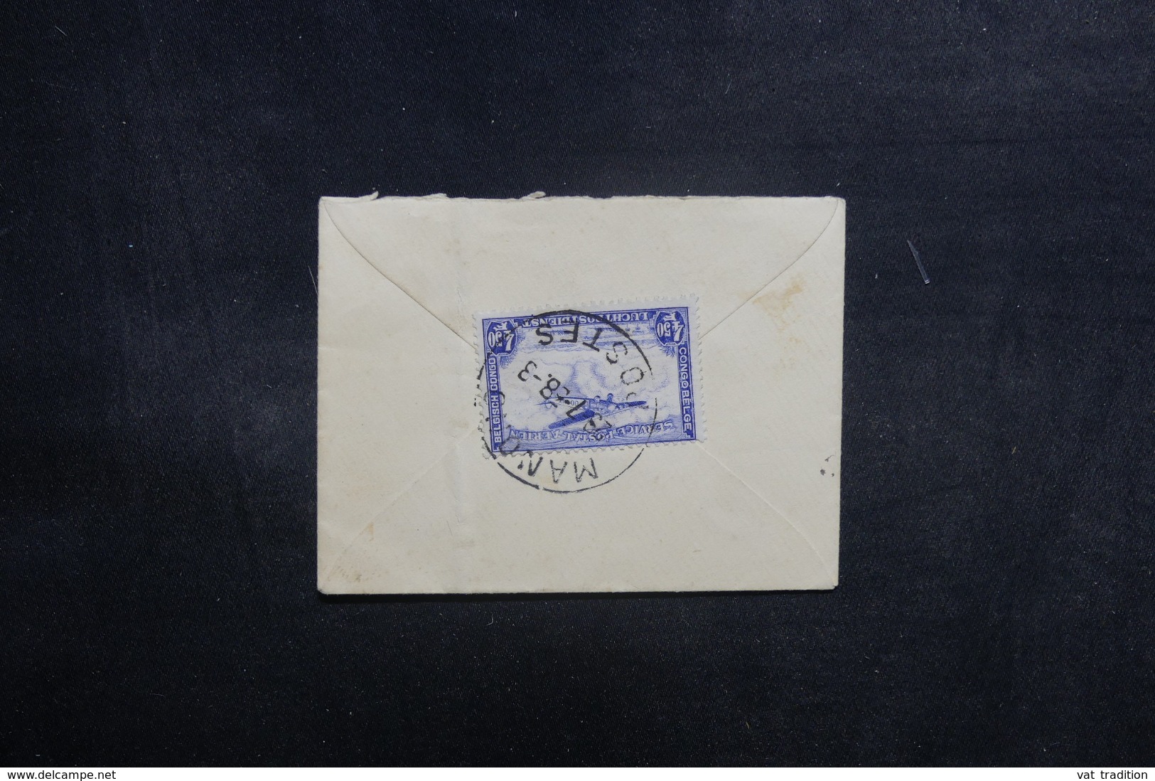 CONGO BELGE - Enveloppe De Manono Pour Bruxelles En 1938 Par Avion , Affranchissement Plaisant Au Verso - L 41730 - Briefe U. Dokumente