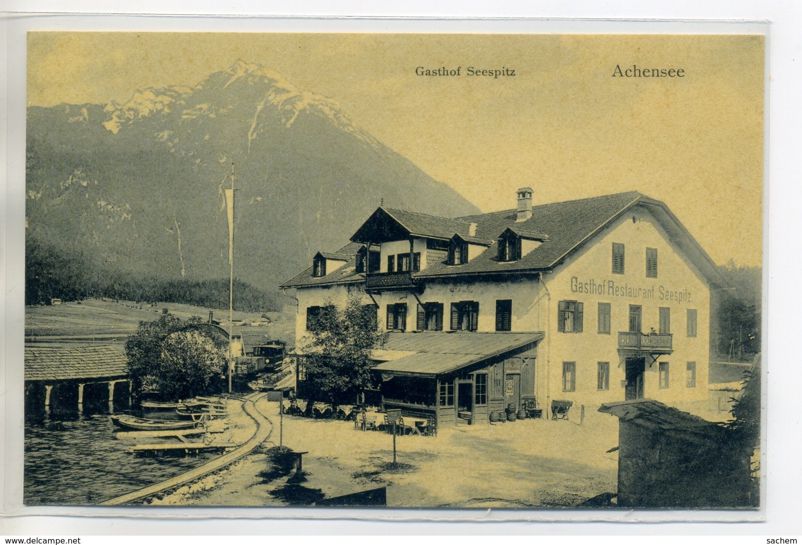 AUTRICHE ACHENSEE Carte RARE Train Pres Gasthof Restaurant Seespitz  - Ottmar Zieher No 842 P   /D19-S2017 - Achenseeorte