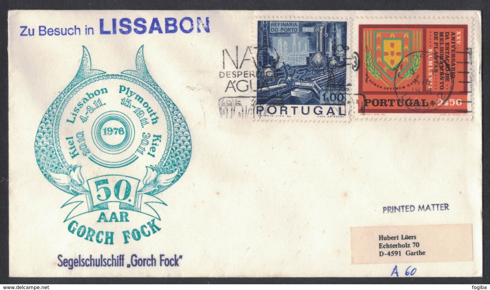 RB118   Portugal 1976 Letter From Lisbon From The Sail Training Ship "Gorch Fock" - Storia Postale