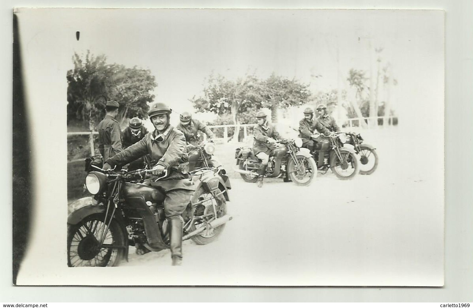 REPARTO MOTORIZZATO MILITARI ITALIANI MOTO GUZZI  CAMPAGNA D'AFRICA -  FOTO SU CARTA AGFA - NV FP - Equipment