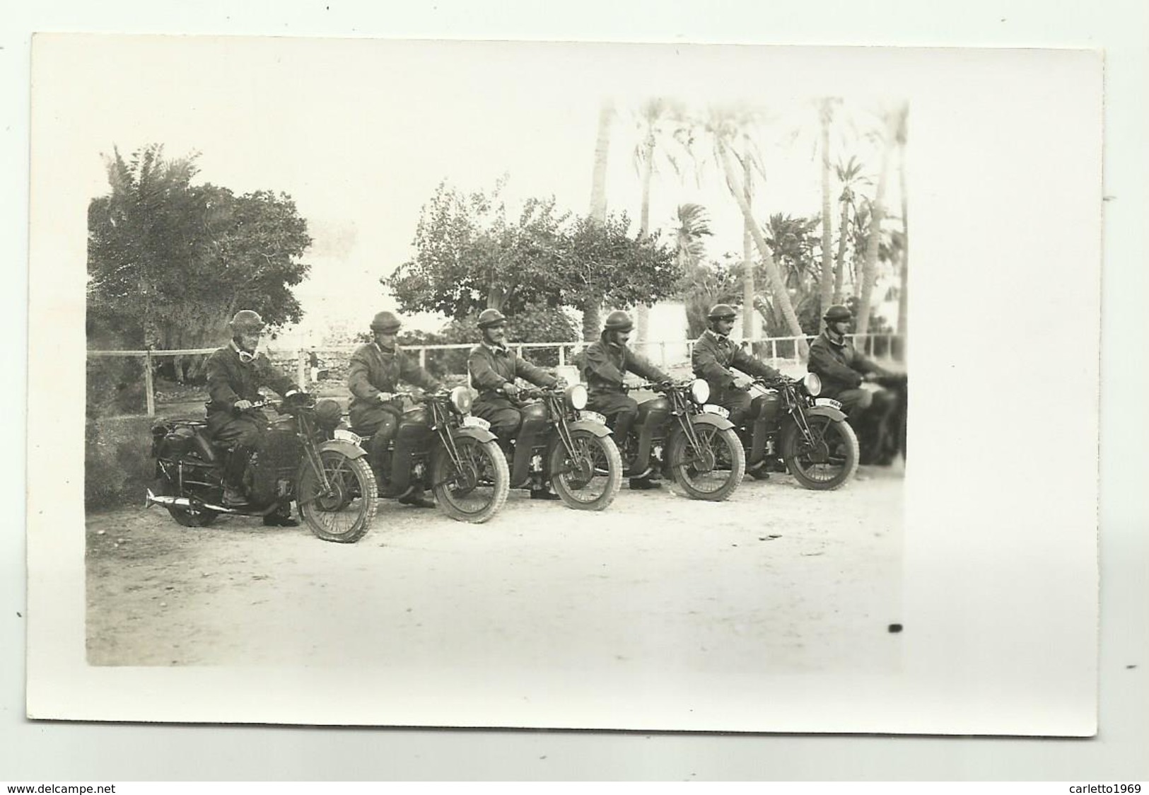 REPARTO MOTORIZZATO MILITARI ITALIANI MOTO GUZZI  CAMPAGNA D'AFRICA -  FOTO SU CARTA AGFA - NV FG - Matériel