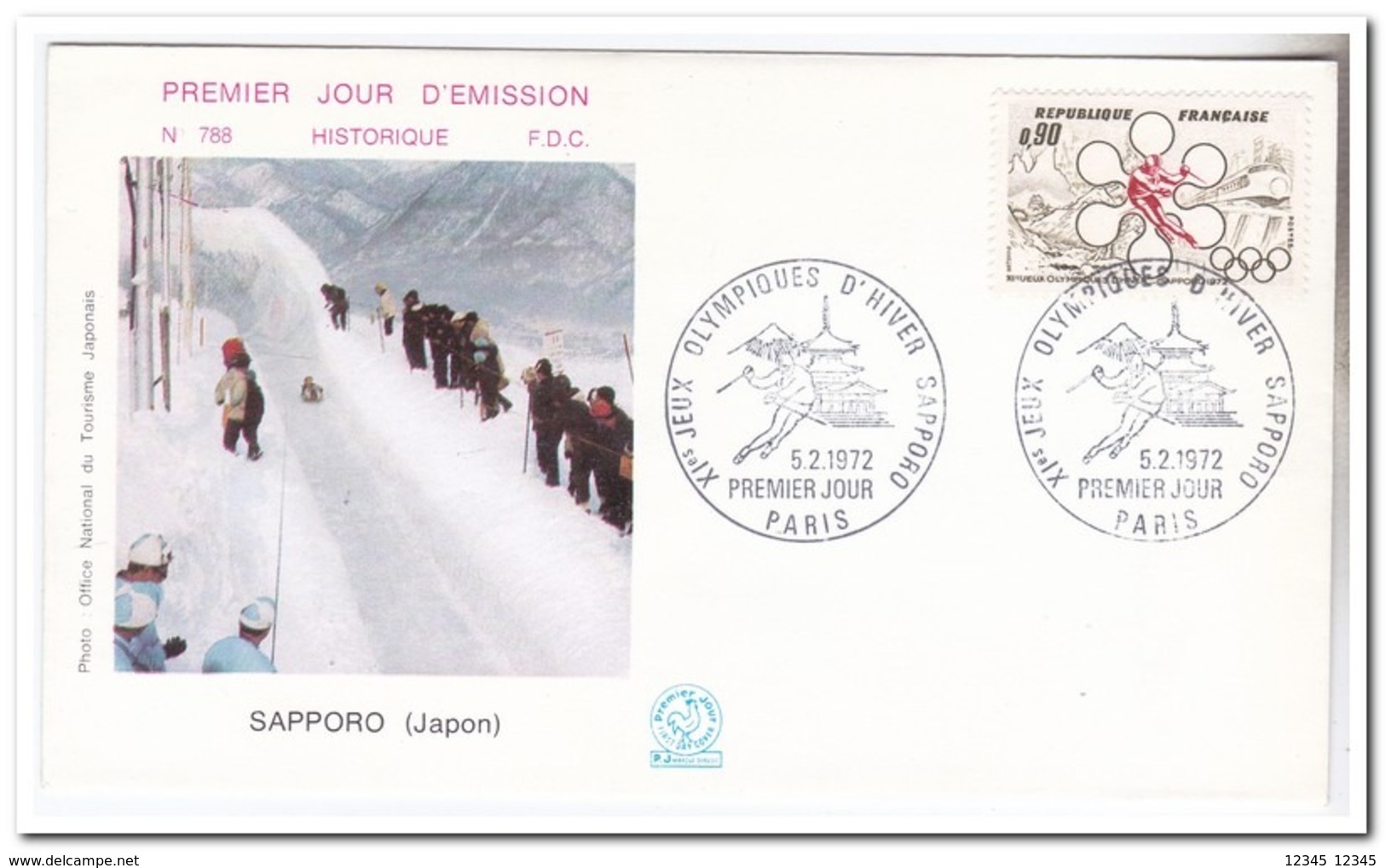 Frankrijk 1972, FDC, Winter Olympics - Winter 1972: Sapporo