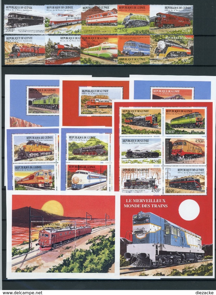 Guinea KB MiNr. 2490-17+Block601-04 Postfrisch MNH Eisenbahn (Eis5079 - Guinea (1958-...)