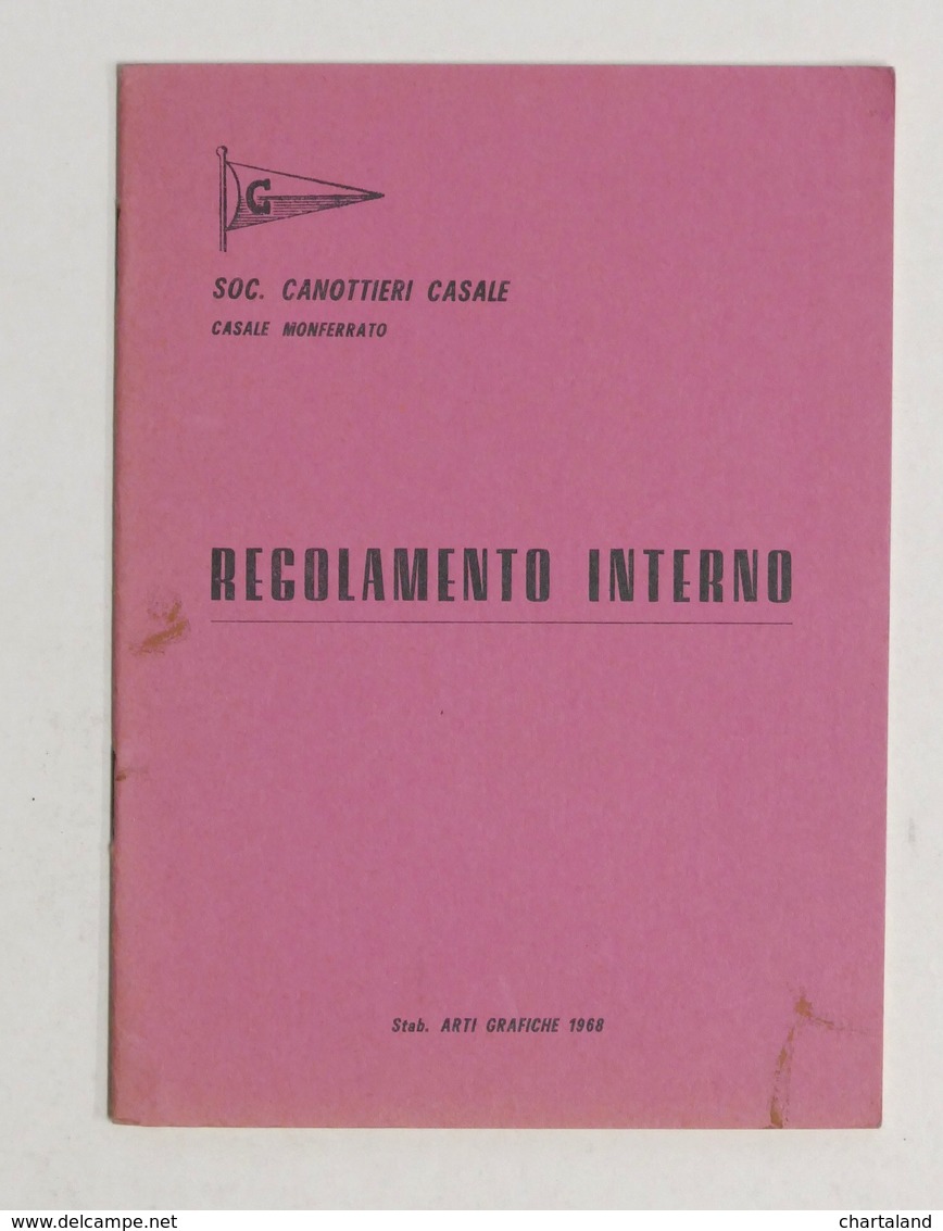 Sport Canottaggio - Società Canottieri Casale - Regolamento Interno - 1968 - Otros & Sin Clasificación