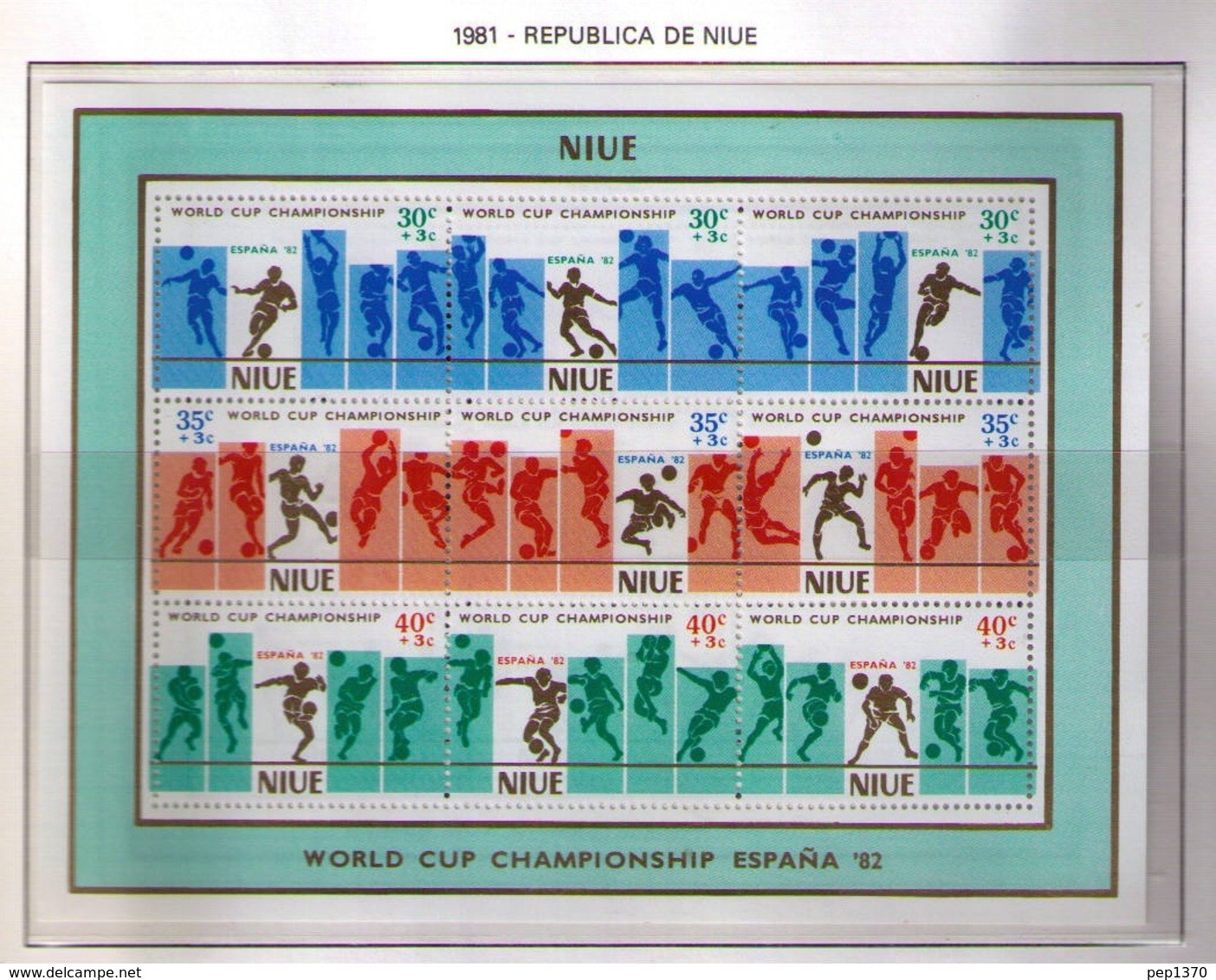 NIUE 1981 - CAMPEONATO DEL MUNDO DE FUTBOL ESPAÑA '82 -  YVERT BLOCK Nº 49** - Niue