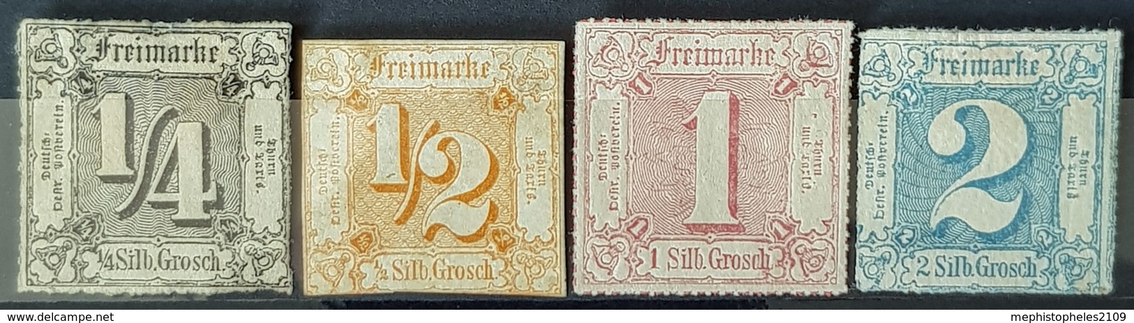 THURN AND TAXIS 1862 - MLH - Mi 26, 28, 29, 30 - 1/4g 1/2g 1g 2g - Nuevos