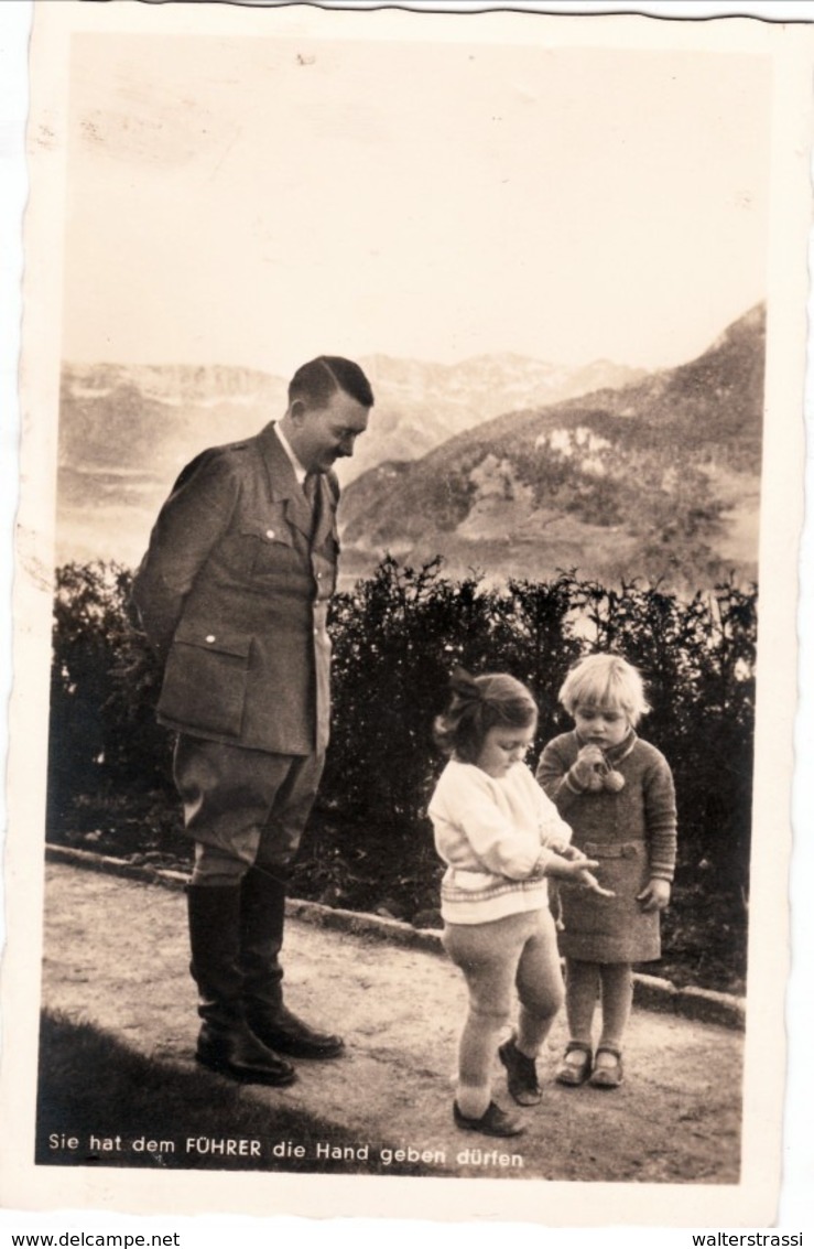 III. Reich, Propaganda Karte, A. HITLER Mit Kleinen Mädchen, " Sie Hat Dem Führer Die Hand Geben Dürfen - Weltkrieg 1939-45