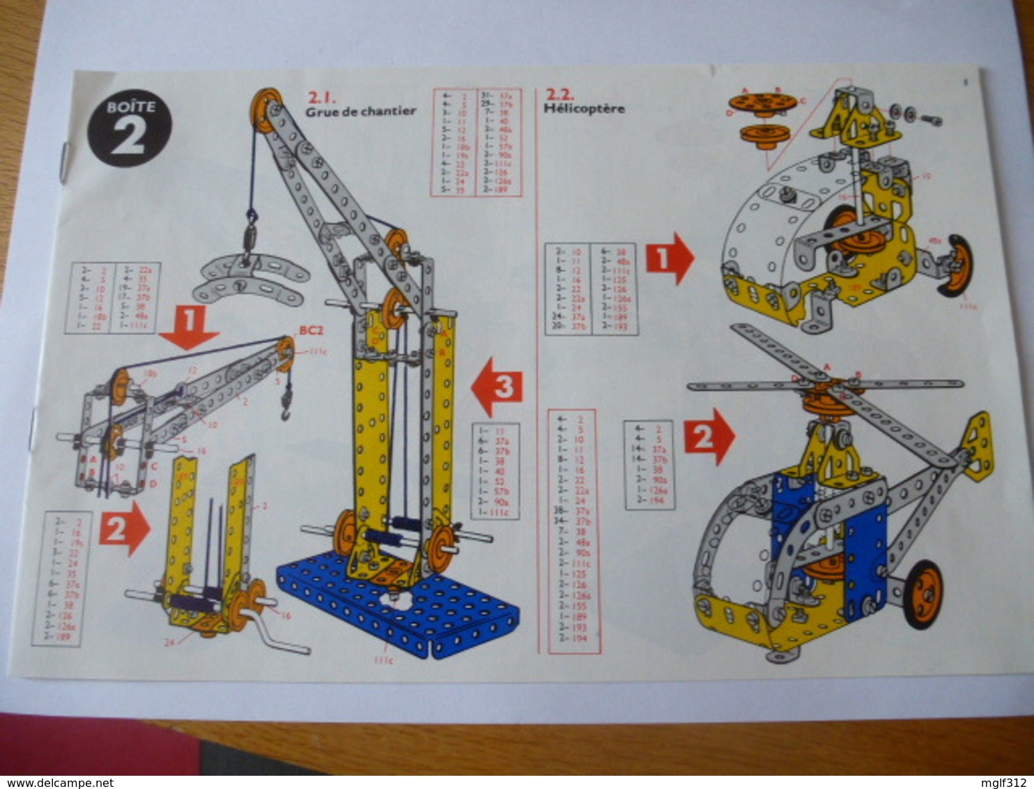 MECCANO : NOTICE De CONSTRUCTION Boîte 2 - 16 Modèles - Meccano