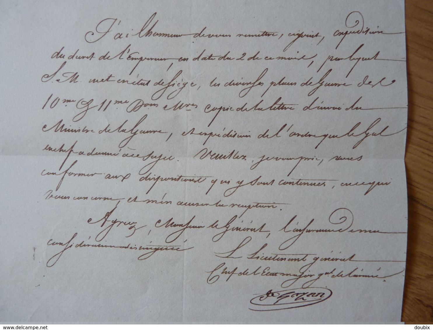 General EMPIRE (1813) Honoré GAZAN (1765-1845) BAYONNE Etat De Siège Par Napoleon. AUTOGRAPHE [ Retraite Espagne ] - Other & Unclassified