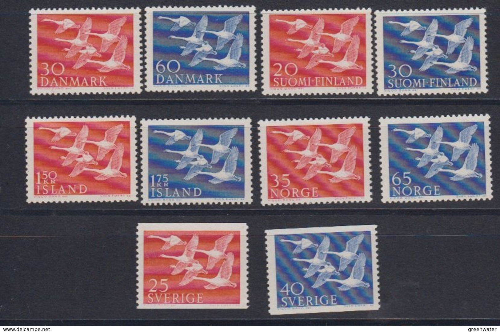 Norden 1956 Complete Set 5 Countries  10 Values ** Mnh (44458) - Europese Gedachte