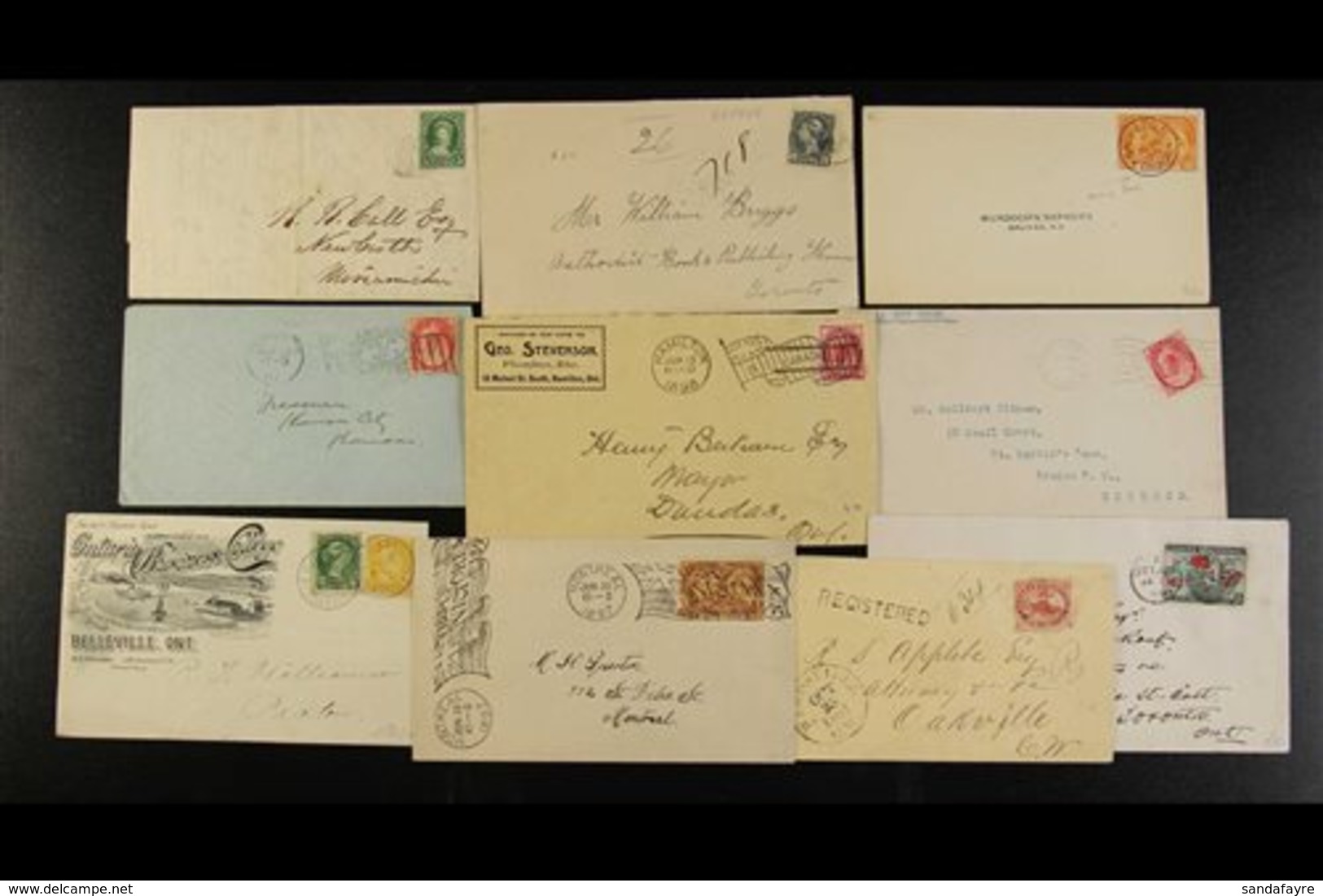 CANADA & PROVINCES QV POSTAL HISTORY Accumulation Of Covers And Cards Franked With Queen Victoria Adhesives Including 2  - Otros & Sin Clasificación