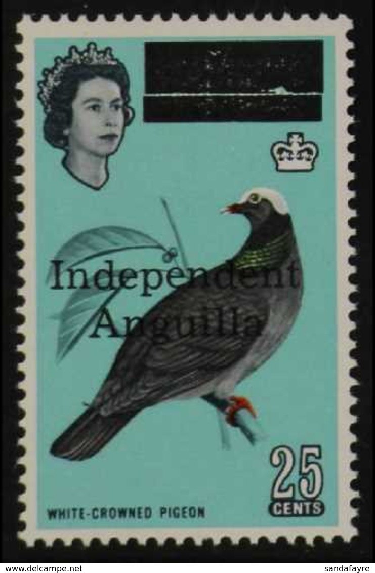 1967 25c White-crowned Pigeon (wmk Inverted) Opt'd "Independent Anguilla" SG 11w, Never Hinged Mint. For More Images, Pl - Anguilla (1968-...)