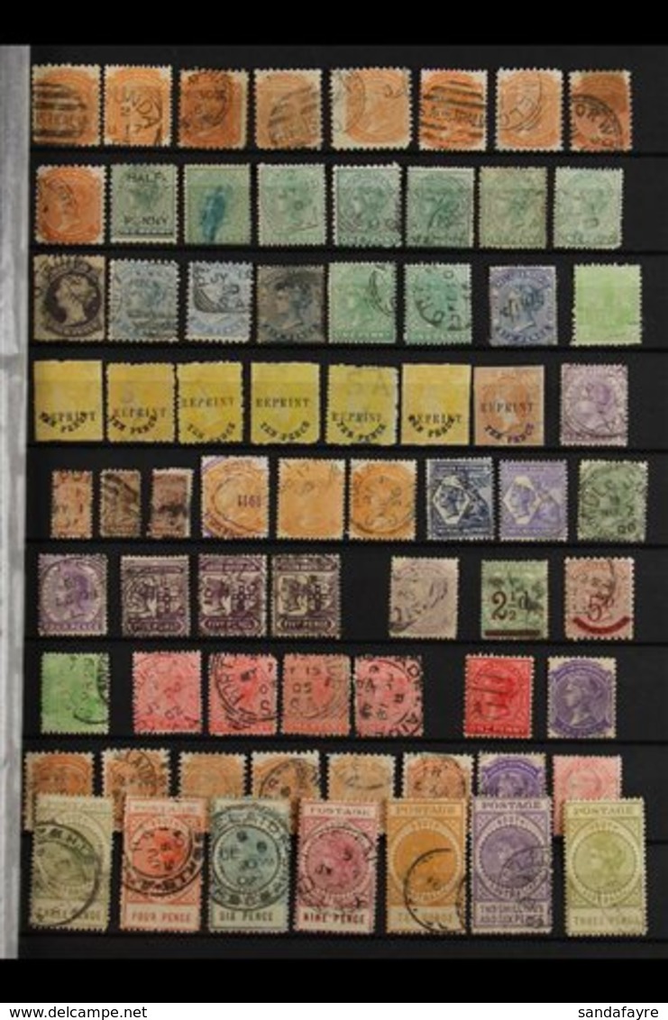 SOUTH AUSTRALIA 1860-1910 UNCHECKED HOARD Haphazardly Presented On Stock Pages, Mostly Used With Some Postmark Interest. - Sonstige & Ohne Zuordnung