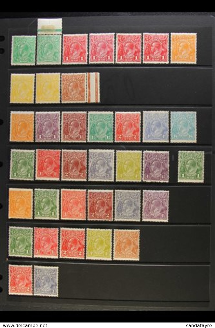 1914-32 KGV HEADS - FINE MINT RANGES With 1914-20 Shades To 4d (3), And 5d, 1918-23 To 4d And 1s4d, 1924 Set To 4½d And  - Other & Unclassified