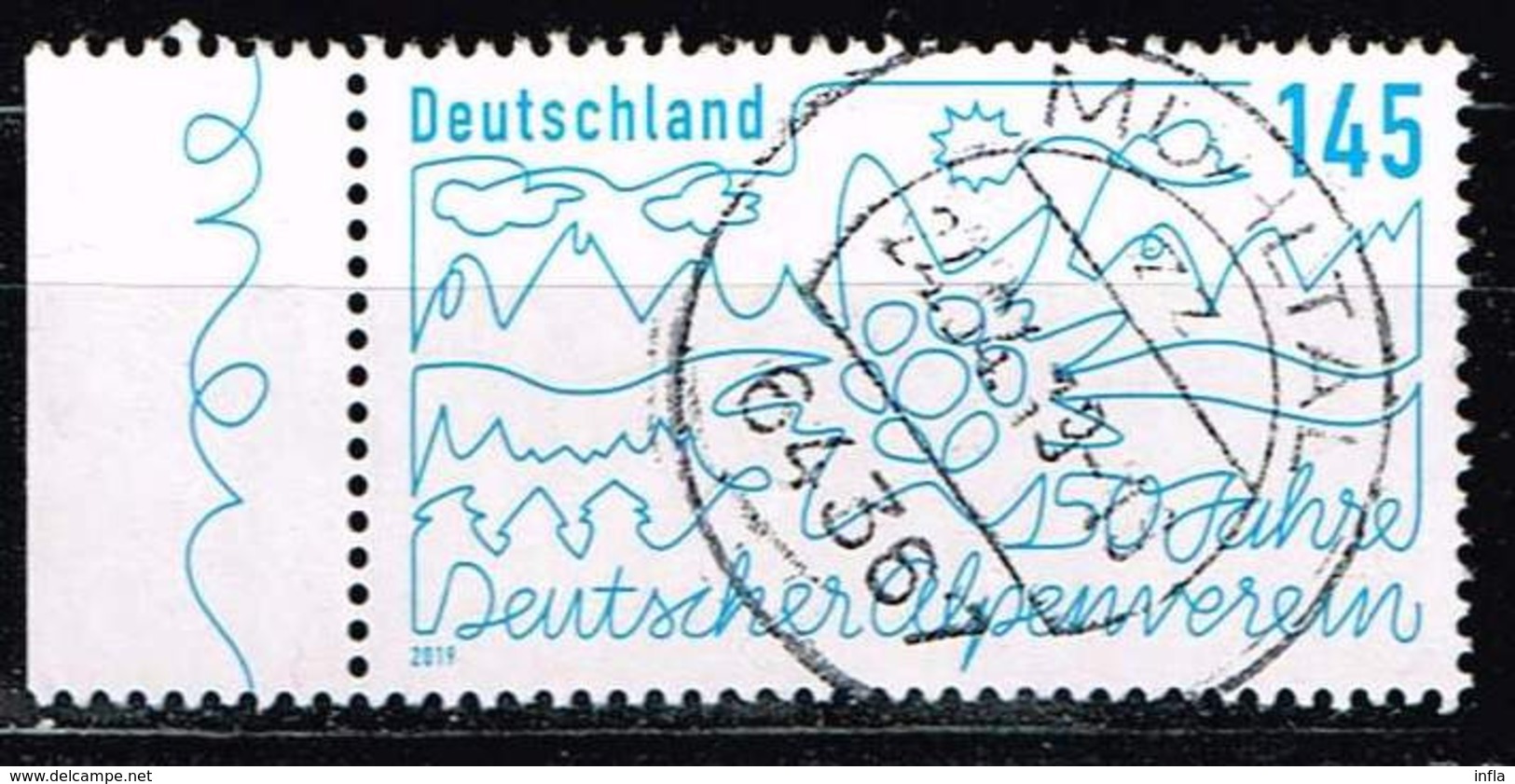 Bund 2019,Michel# 3456 O 150 Jahre Deutscher Alpenverein - Gebraucht