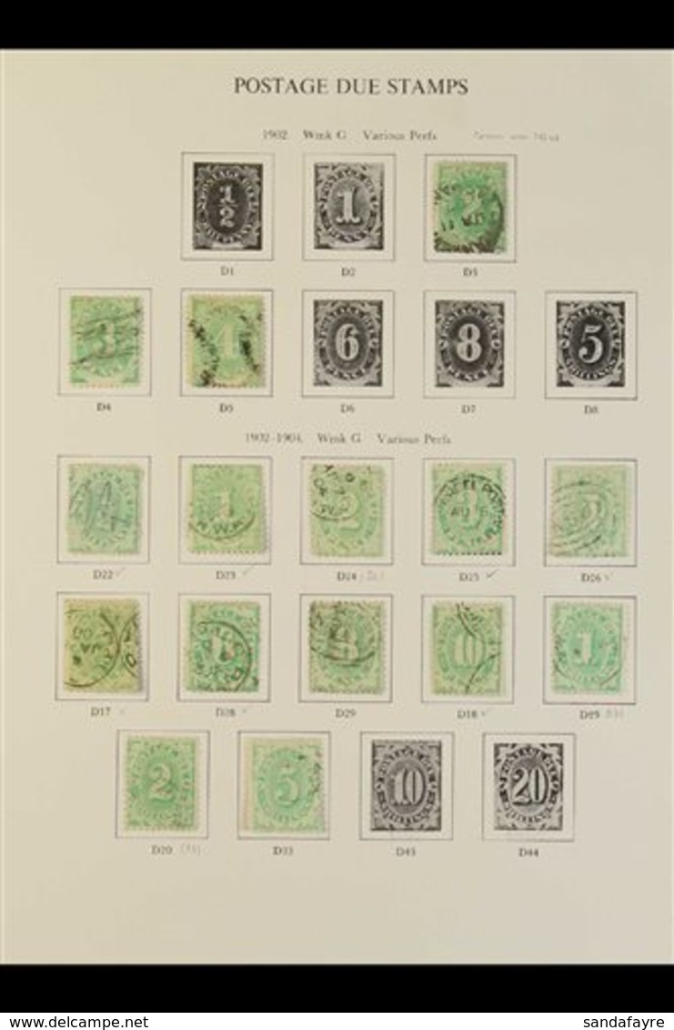 POSTAGE DUE 1902-1960 Mint And Used (mostly Used) All Different Collection On Printed Pages. With 1902 2d To 4d, 1902-04 - Other & Unclassified