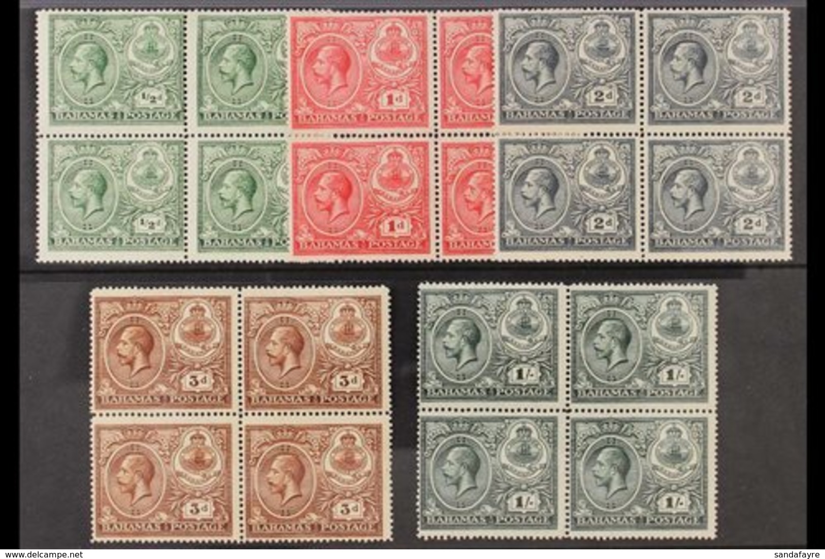 1920 Peace Celebration Complete Set, SG 106/10, Fine Mint BLOCKS Of 4, Two Stamps In Each Block Are Never Hinged, Very F - Sonstige & Ohne Zuordnung