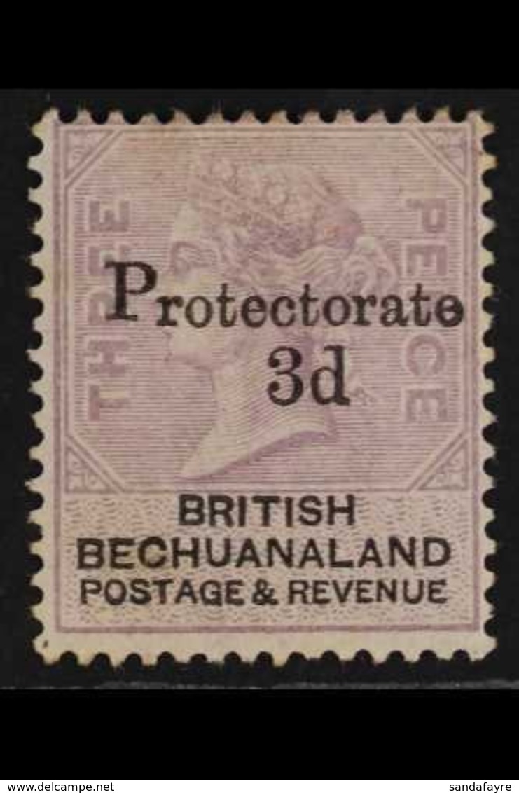 1888 3d On 3d Pale Reddish Lilac & Black "Protectorate" Overprint, SG 43, Mint Part Gum. For More Images, Please Visit H - Other & Unclassified