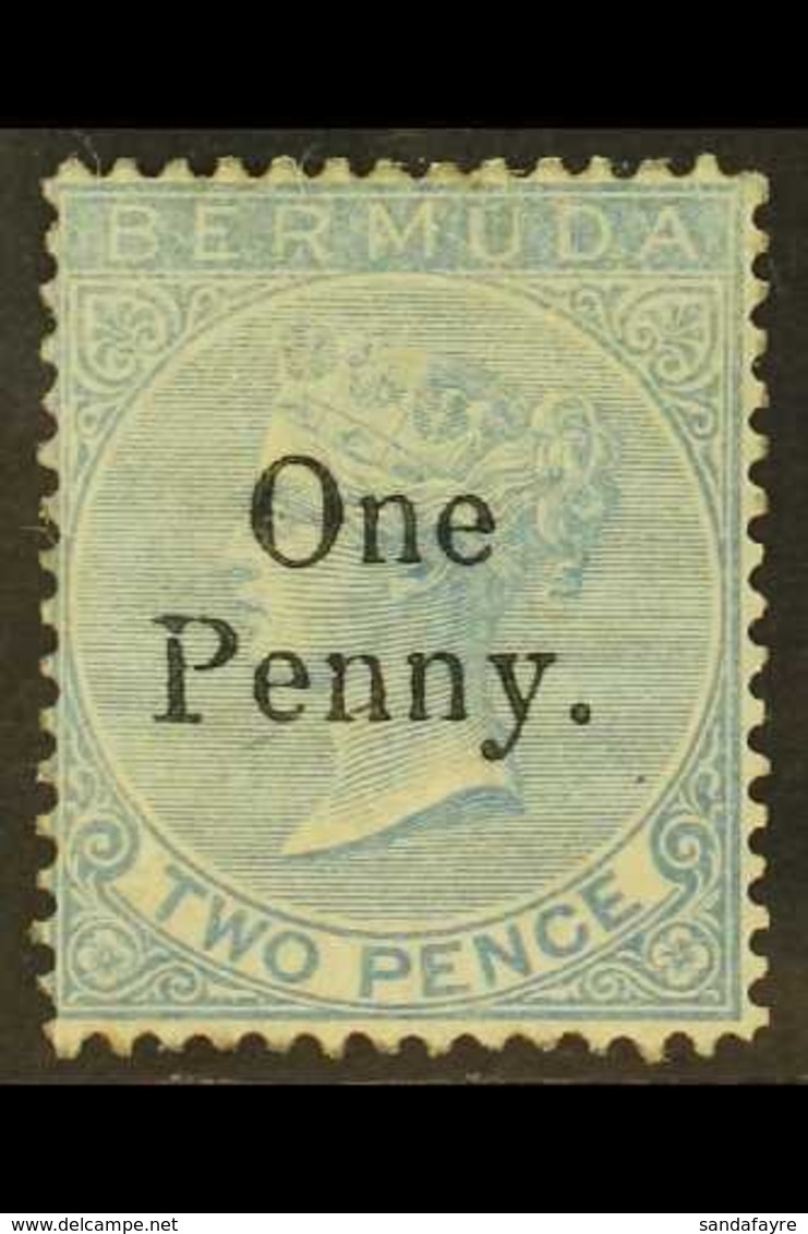 1875 1d On 2d, SG 15, Fresh Mint With Large Part Original Gum. For More Images, Please Visit Http://www.sandafayre.com/i - Bermudas