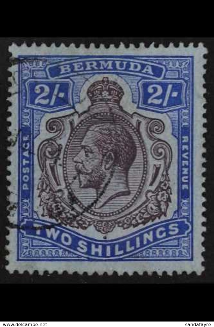 KGV RARE WATERMARK ERROR 1918-22 (wmk Mult Crown CA) KGV 2s Purple And Blue/blue With WATERMARK REVERSED, SG 51bx, Very  - Bermuda