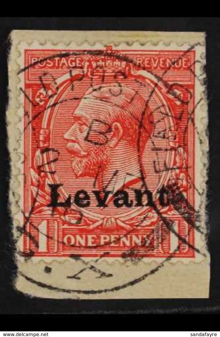 SALONICA 1916 1d Scarlet, SG S2, Very Fine Used On Small Piece. Scarce. For More Images, Please Visit Http://www.sandafa - Levant Britannique