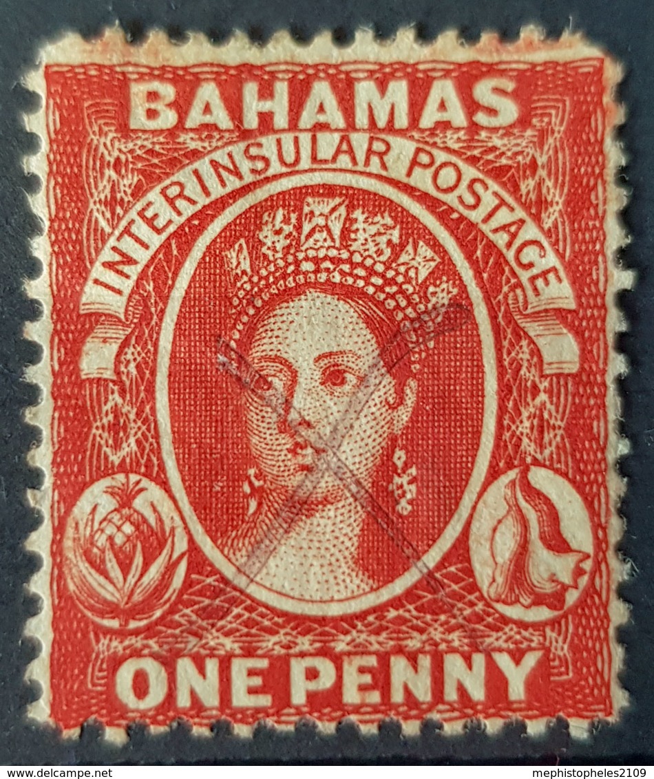 BAHAMAS 1861 - Pen Canceled - Sc# 2 - 1p - 1859-1963 Kolonie Van De Kroon