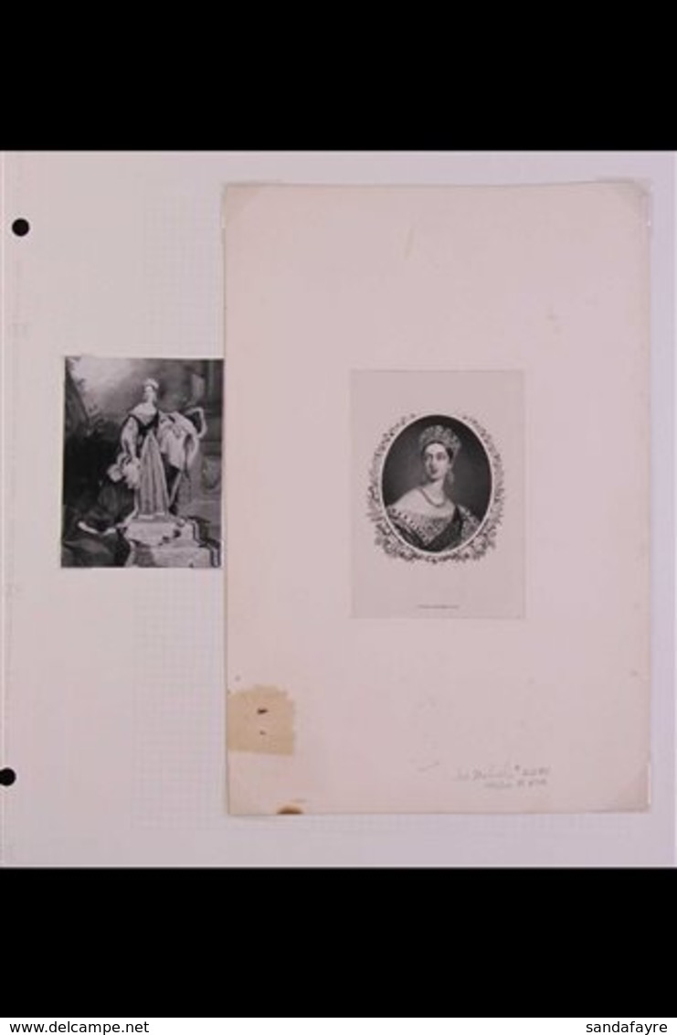 1851 Queen Victoria Portrait, After Challon, Superb Engraving By The National Bank Note Co. N.Y., Mounted On Die Sunk Ca - Other & Unclassified