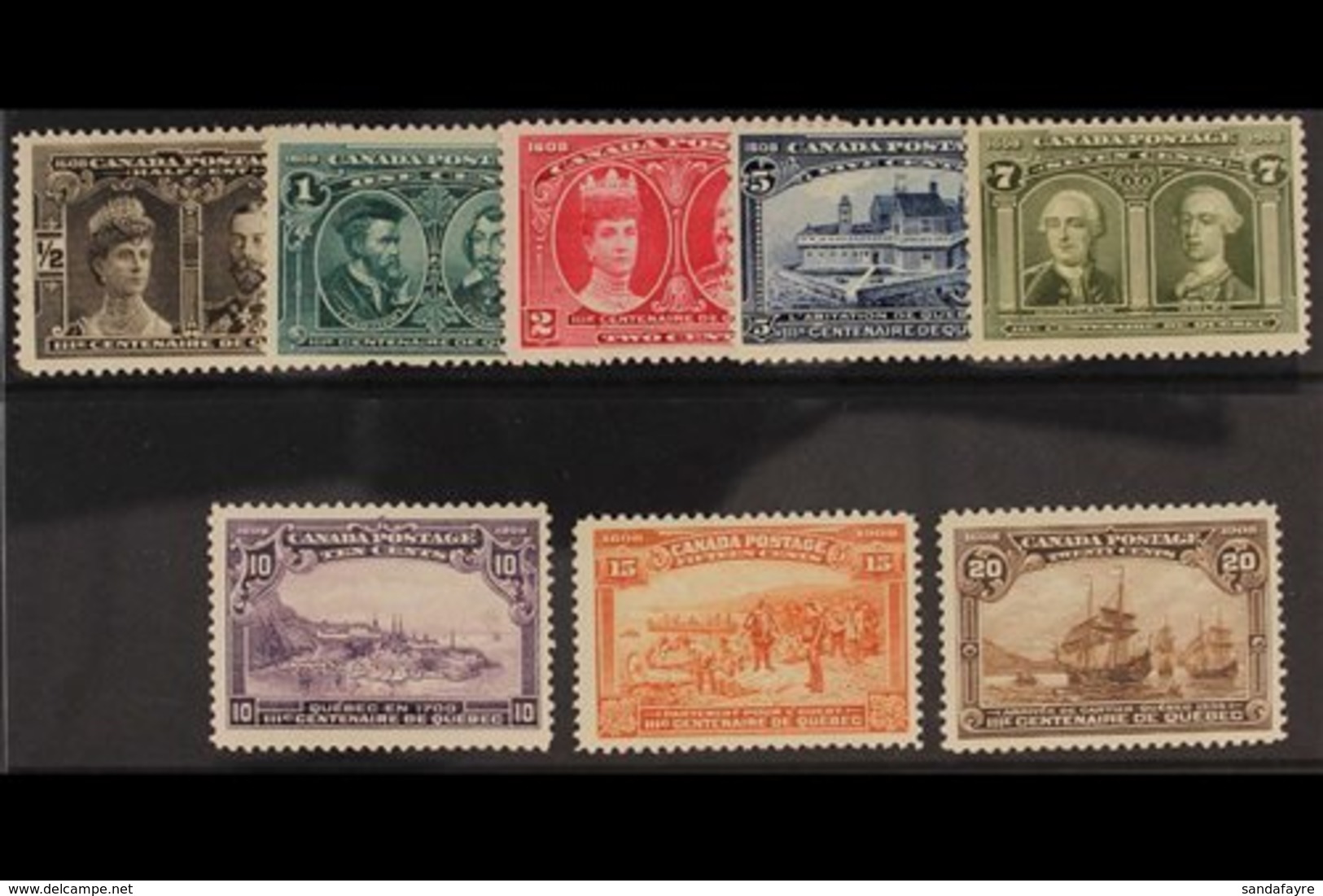 1908 Quebec Tercentenary Set, SG 188/95, Very Fine Mint. Uncommonly Fresh And Well Centered. (8 Stamps) For More Images, - Other & Unclassified