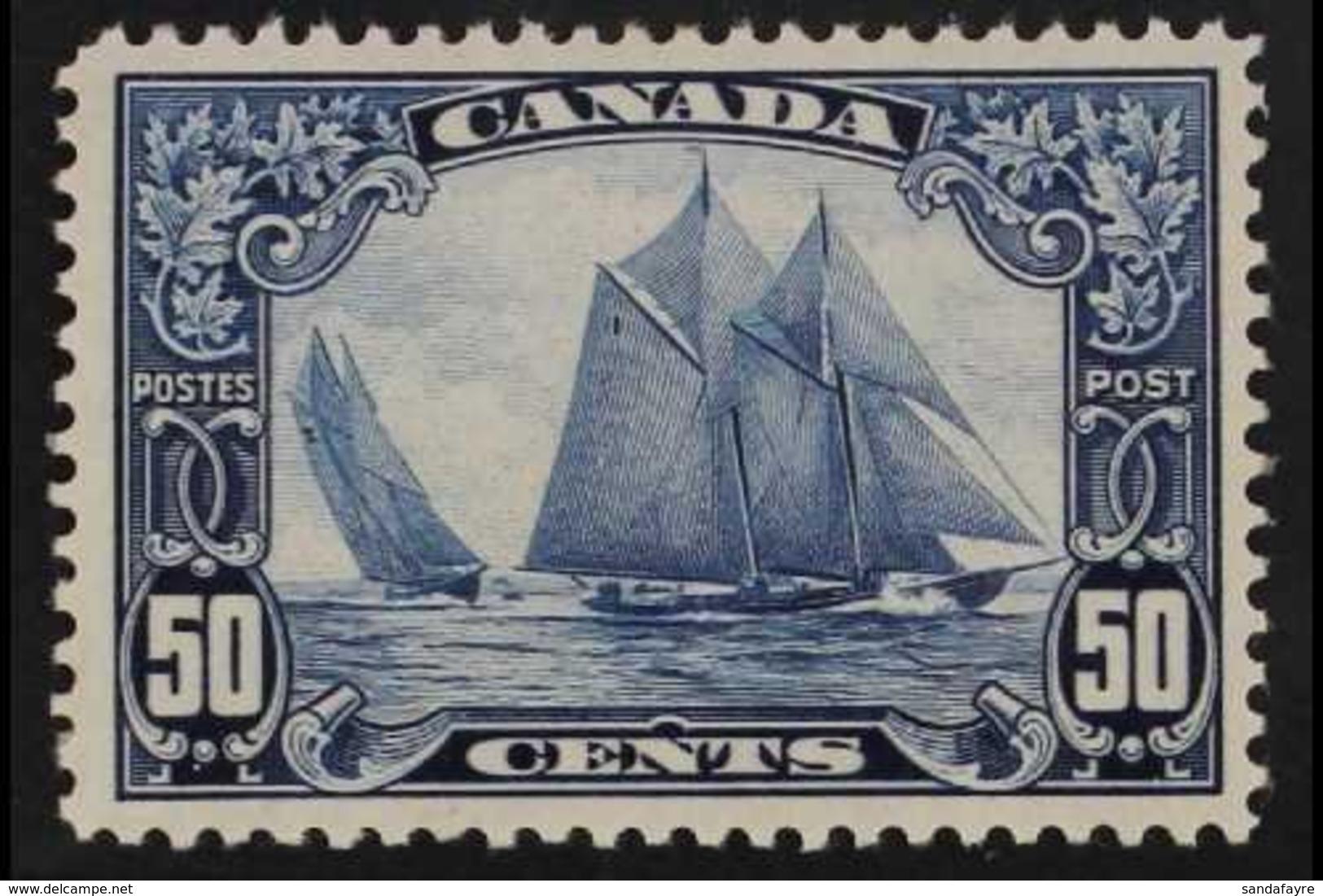 1928-29 50c Blue Bluenose, SG 284, Superb Mint, Very Fine Centring, Very Fresh. For More Images, Please Visit Http://www - Otros & Sin Clasificación