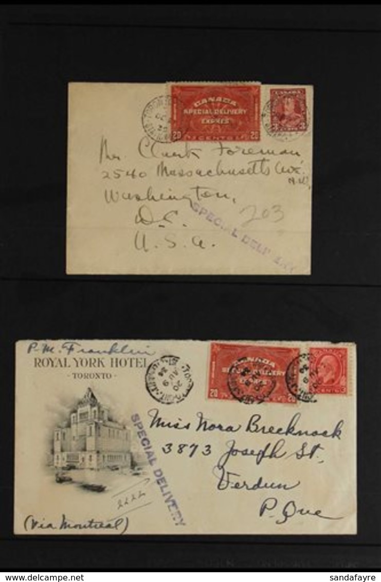 SPECIAL DELIVERY POSTAL HISTORY GROUP 1932 20c Brown-red Labels Inscribed "TWENTY CENTS," SG S7, Used On A Range Of Cove - Other & Unclassified