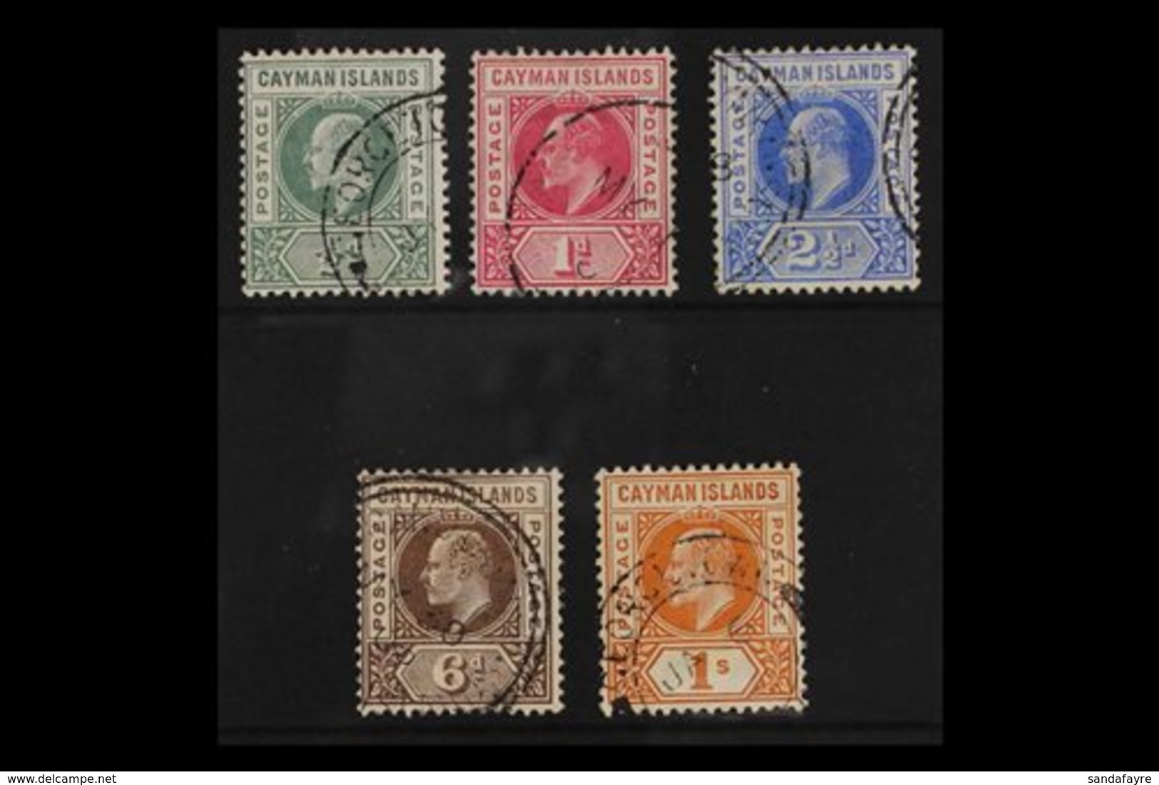 1902 Ed VII Set Complete, Wmk CA, SG 3/7, Very Fine Used. (5 Stamps) For More Images, Please Visit Http://www.sandafayre - Cayman (Isole)