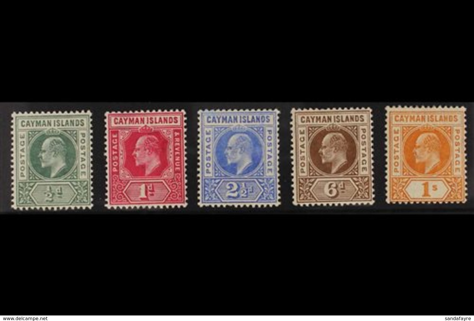 1905 Watermark Multi Crown CA Complete Set, SG 8/12, Fine Mint. (5 Stamps) For More Images, Please Visit Http://www.sand - Cayman Islands