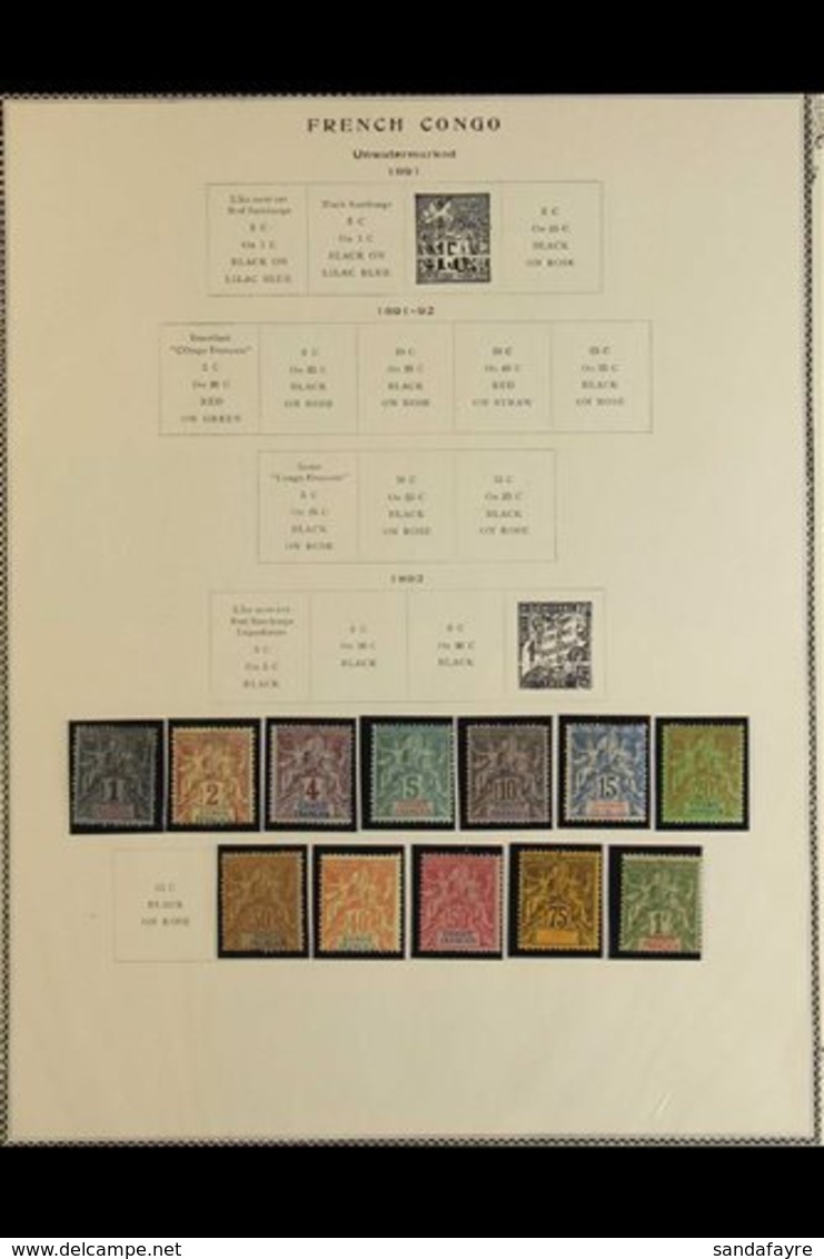 CONGO 1892-1904 OLD TIME MINT / UNUSED COLLECTION That Includes 1892 Peace & Commerce Set (less 25c), 1900-04 Native Sce - Other & Unclassified