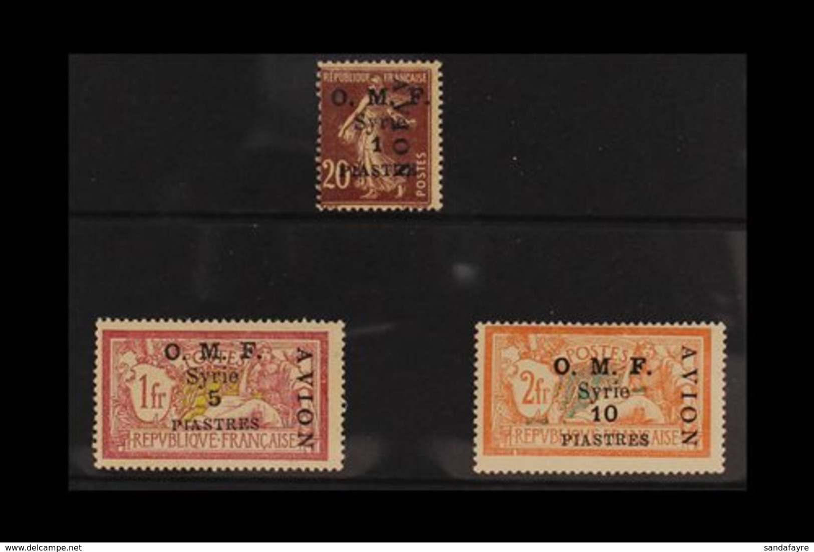 SYRIA 1921 Air Post Surcharged Set, Yv 7/9, SG 86/88, Good To Fine Mint (3 Stamps) For More Images, Please Visit Http:// - Other & Unclassified