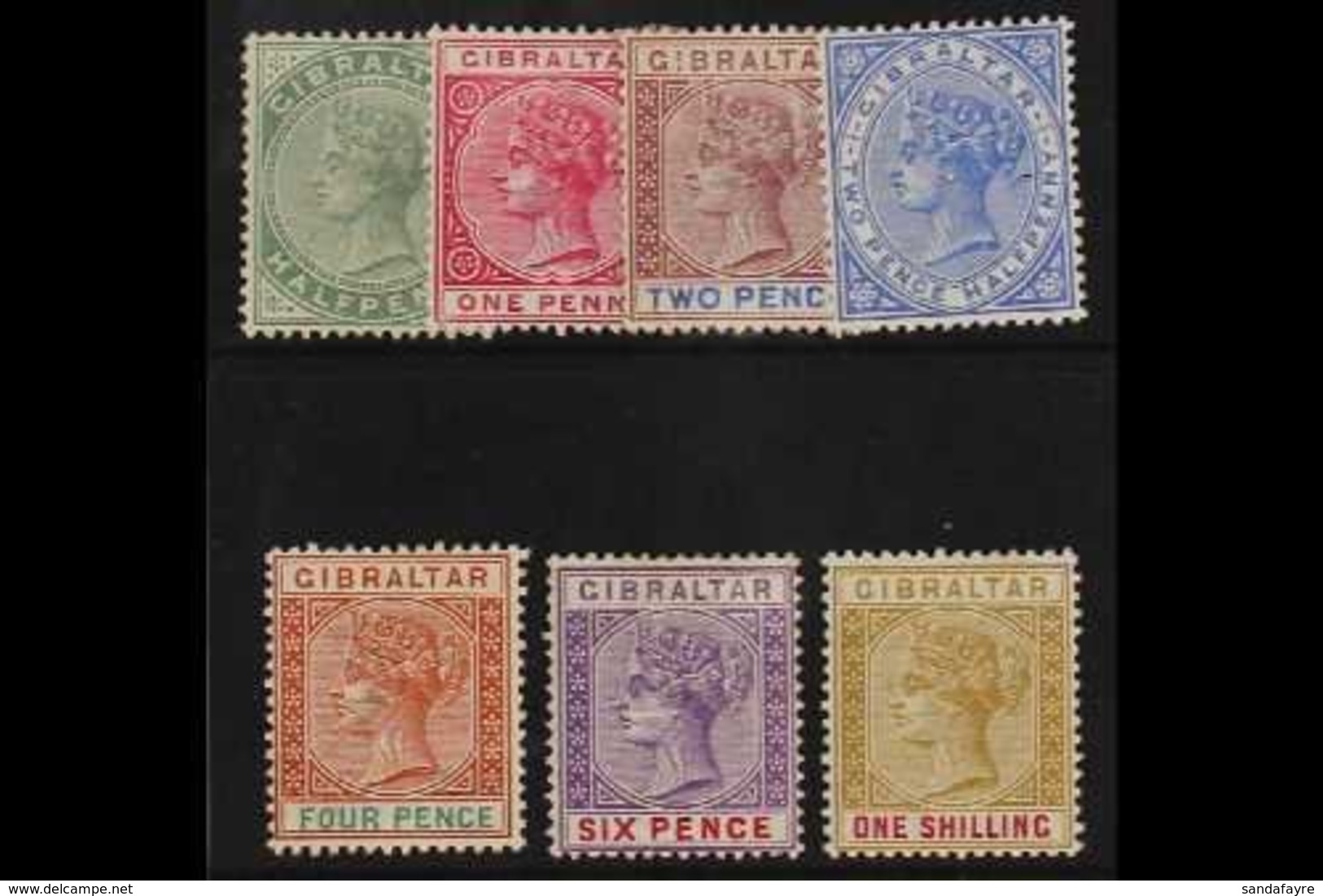 1898 Reissue In Sterling Set Complete, SG 39/45, Very Fine Mint. (7 Stamps) For More Images, Please Visit Http://www.san - Gibilterra