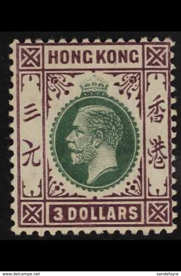 1921 $3 Green And Dull Purple, Wmk Script, SG 131, Very Fine Mint. For More Images, Please Visit Http://www.sandafayre.c - Otros & Sin Clasificación