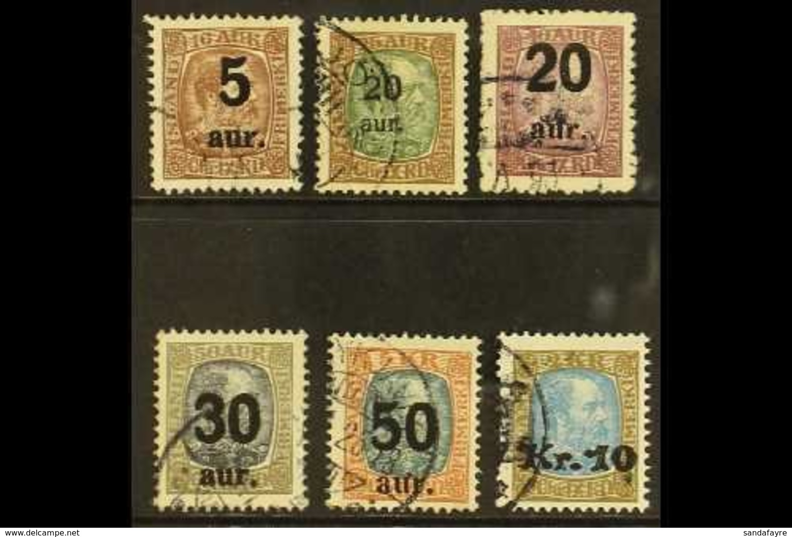 1921-30 Local Surcharges On Chistian IX Issue, SG 137, 140, 142, 144, 145, 150, Very Fine Used. (6 Stamps) For More Imag - Other & Unclassified