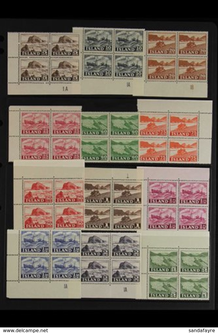 1950-4 NHM BLOCKS OF 4. An Attractive Group, Presented On A Stock Page Of 5a To 5kr Definitives In BLOCKS OF FOUR, Most  - Sonstige & Ohne Zuordnung