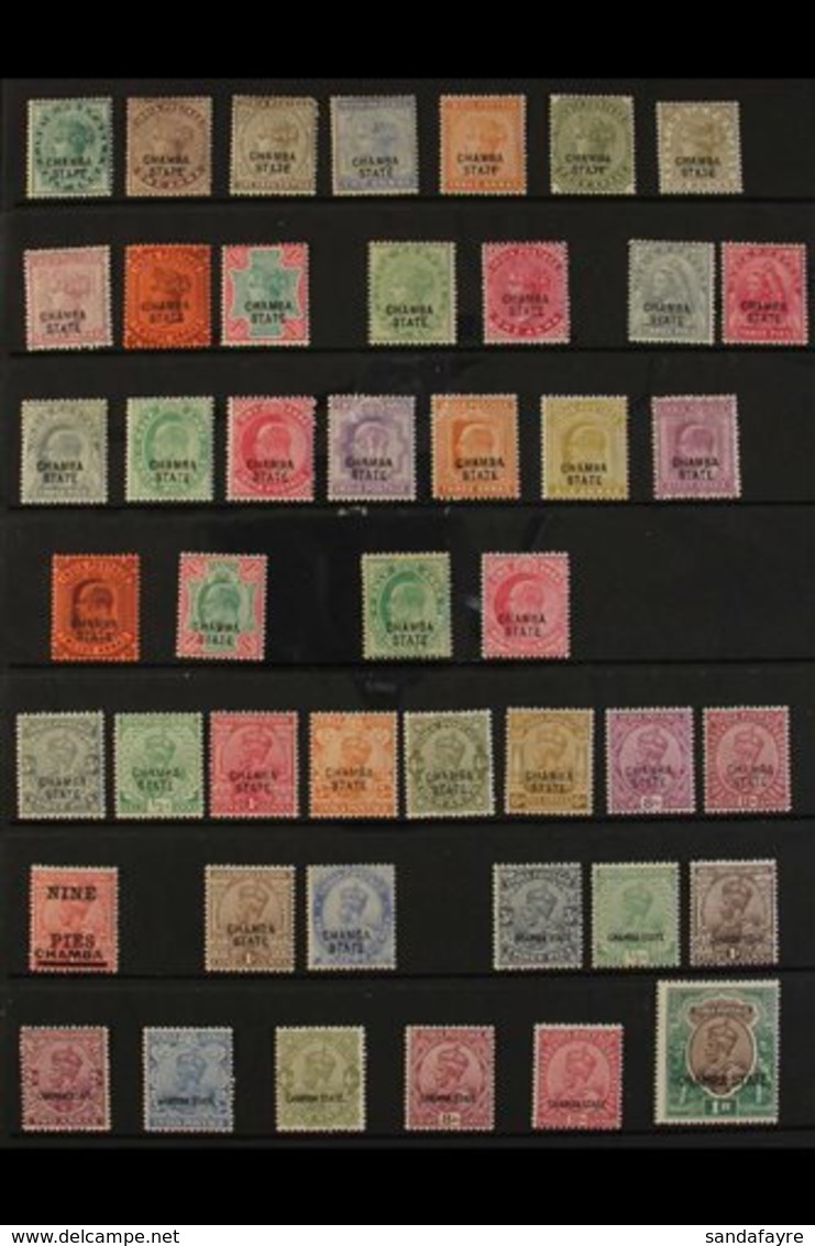 CHAMBA 1887-1936 ALL DIFFERENT MINT COLLECTION Presented On A Stock Page That Includes 1887 QV Set To 1r, 1903-05 KEVII  - Altri & Non Classificati