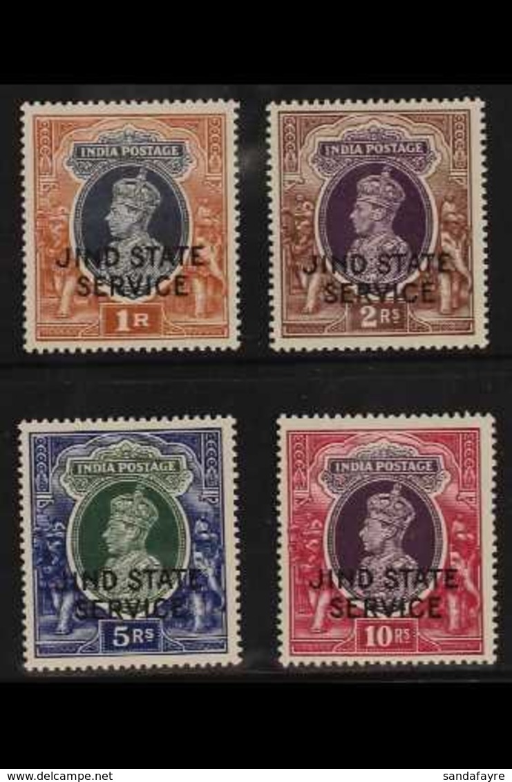 JIND OFFICIALS 1937 - 40 1r - 10r Ovptd JIND STATE SERVICE, SG O69/72, Very Fine Never Hinged Mint, With Fresh White Gum - Other & Unclassified