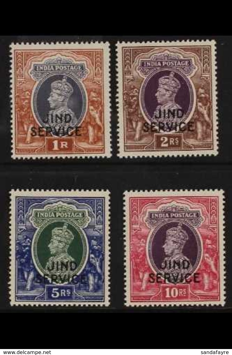 JIND OFFICIALS 1939 1r - 10r "JIND SERVICE" Ovpt, SG O83/86, Very Fine Never Hinged Mint. (4 Stamps) For More Images, Pl - Other & Unclassified