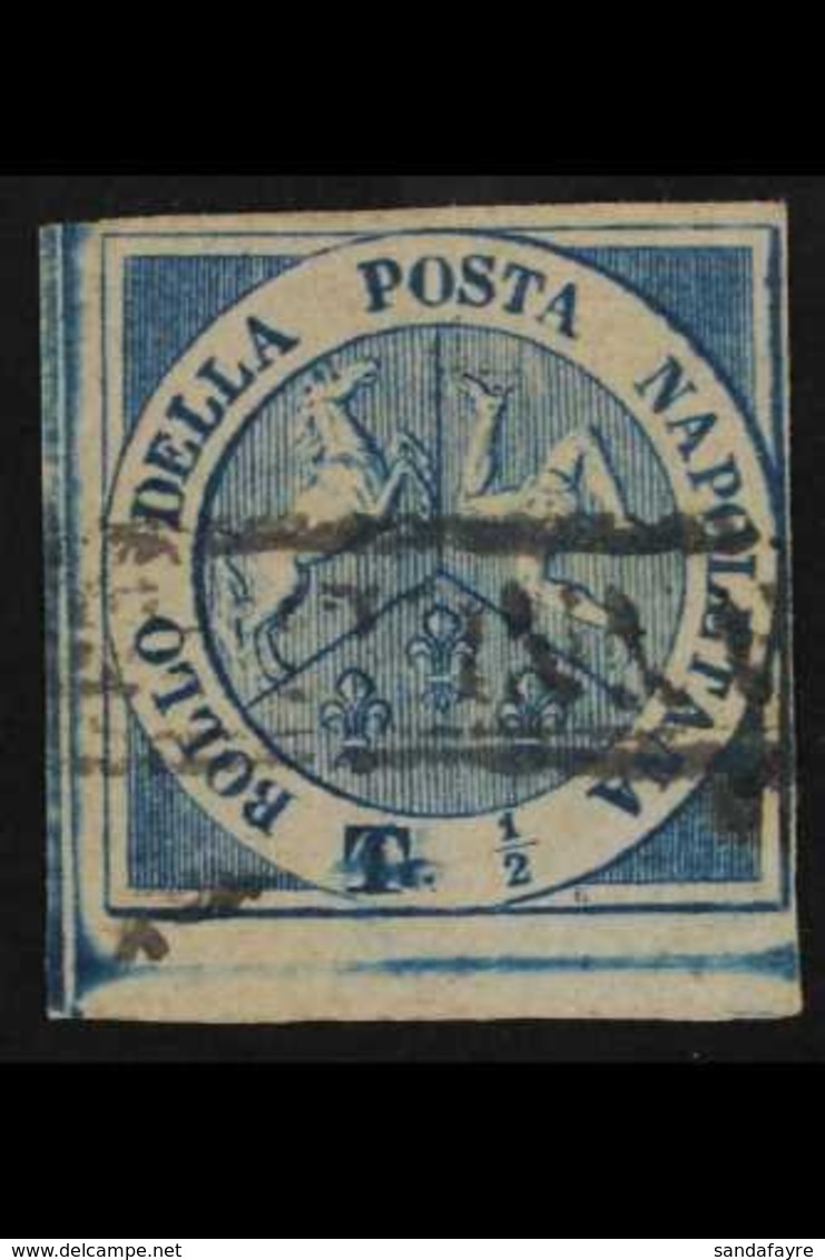 NAPLES 1860 ½t Blue "Trinacria", Sass 15, A Very Fine Used With Clear To Huge Margins All Round, Crisp Engraving And Ful - Non Classificati