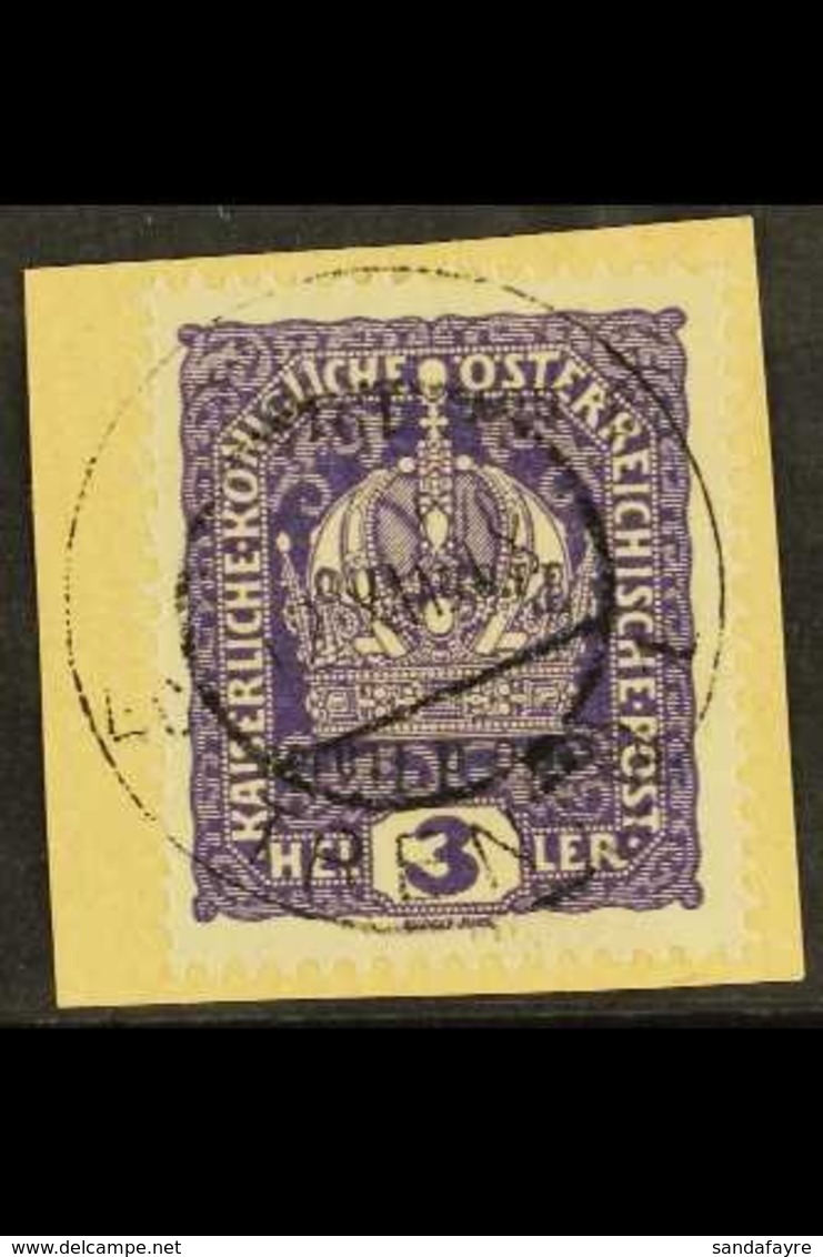 TRENTINO-ALTO ADIGE 19183h Violet, Variety "overprint Inverted", Sass 1b, Very Fine Used On Piece, Signed Sorani. Cat €1 - Zonder Classificatie