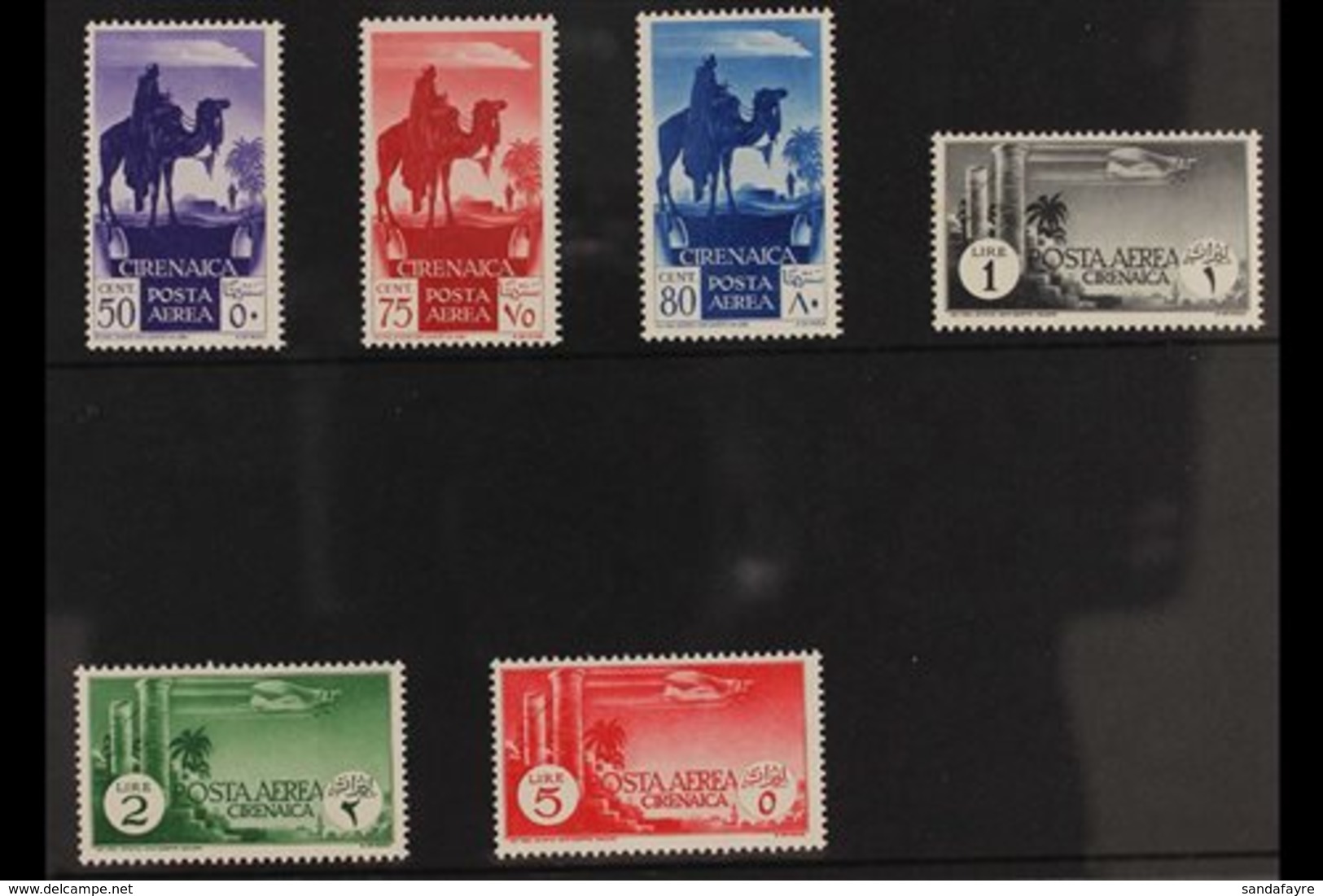 CYRENAICA 1932 AIR African Subjects Set (Sass. S. 25, SG 96/101), Never Hinged Mint. (6 Stamps) For More Images, Please  - Other & Unclassified