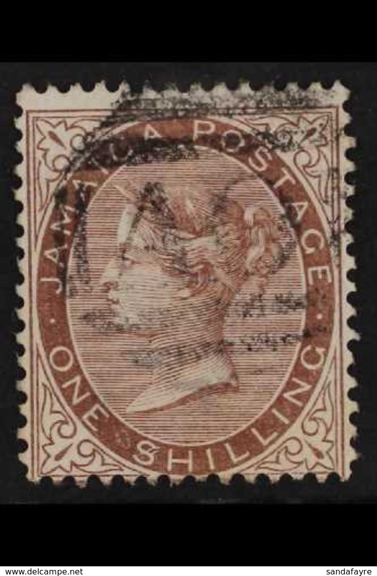 1873 1s Dull Brown With '$' FOR 'S' IN 'SHILLING' Variety, SG 13, Fine Used, Fresh & Scarce. For More Images, Please Vis - Jamaica (...-1961)